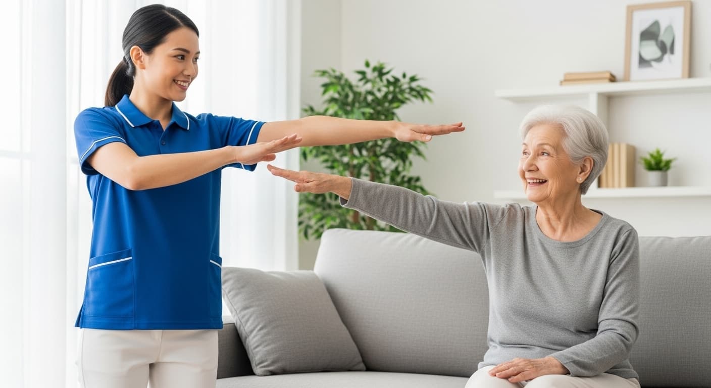 Two caregivers smiling